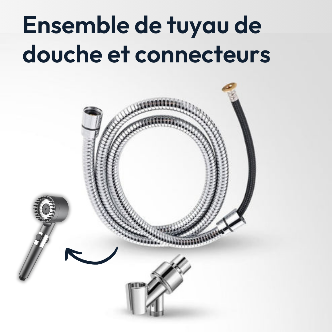 HydroShower®- Ensemble de tuyau de douche et connecteurs