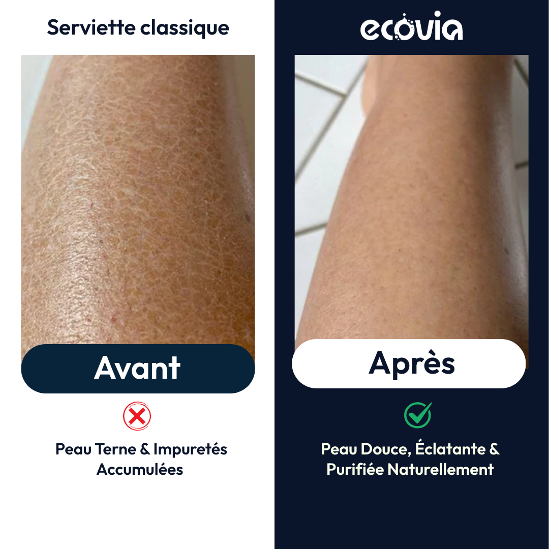2x Serviettes de douche exfoliante Ecovia