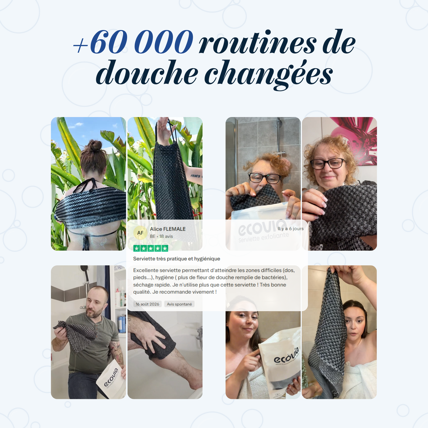 Serviette de douche exfoliante Ecovia
