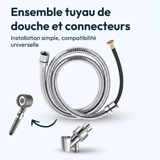 HydroShower®- Ensemble de tuyau de douche et connecteurs